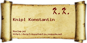 Knipl Konstantin névjegykártya